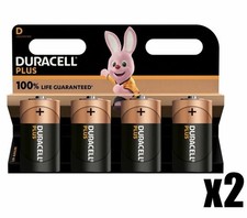 8 x Duracell D Cell Batteries Plus Power Alkaline LR20 UK Stock