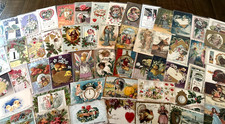 Lot of 60~Mixed~ Antique Vintage Holidays Greetings 1900's Postcards~Santa~p212