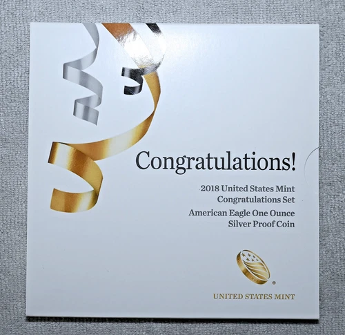 2018-W  1-oz Proof American Silver Eagle Congratulations Set w/ Box, OGP