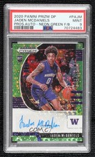 2020 Prizm Draft Picks Fast Break Neon Green 4/5 Jaden McDaniels PSA 9 Auto 0x2a