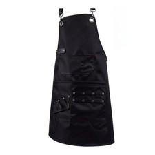 BBQ apron for grilling and cooking black oil-resistant polyester 80 cm length
