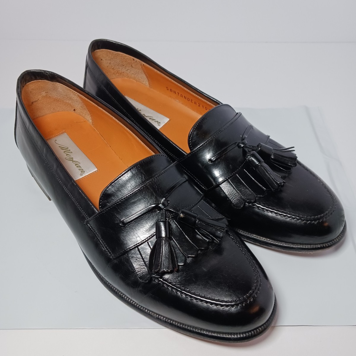 Mezlan Santander Shoes Mens Size 11 Black Leather Tassel Loafers Dress Spain Mezlan Men main image 2