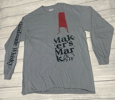 Makers Mark Handmade Whiskey Long Sleeve Graphic T Shirt Size XL Rare HTF