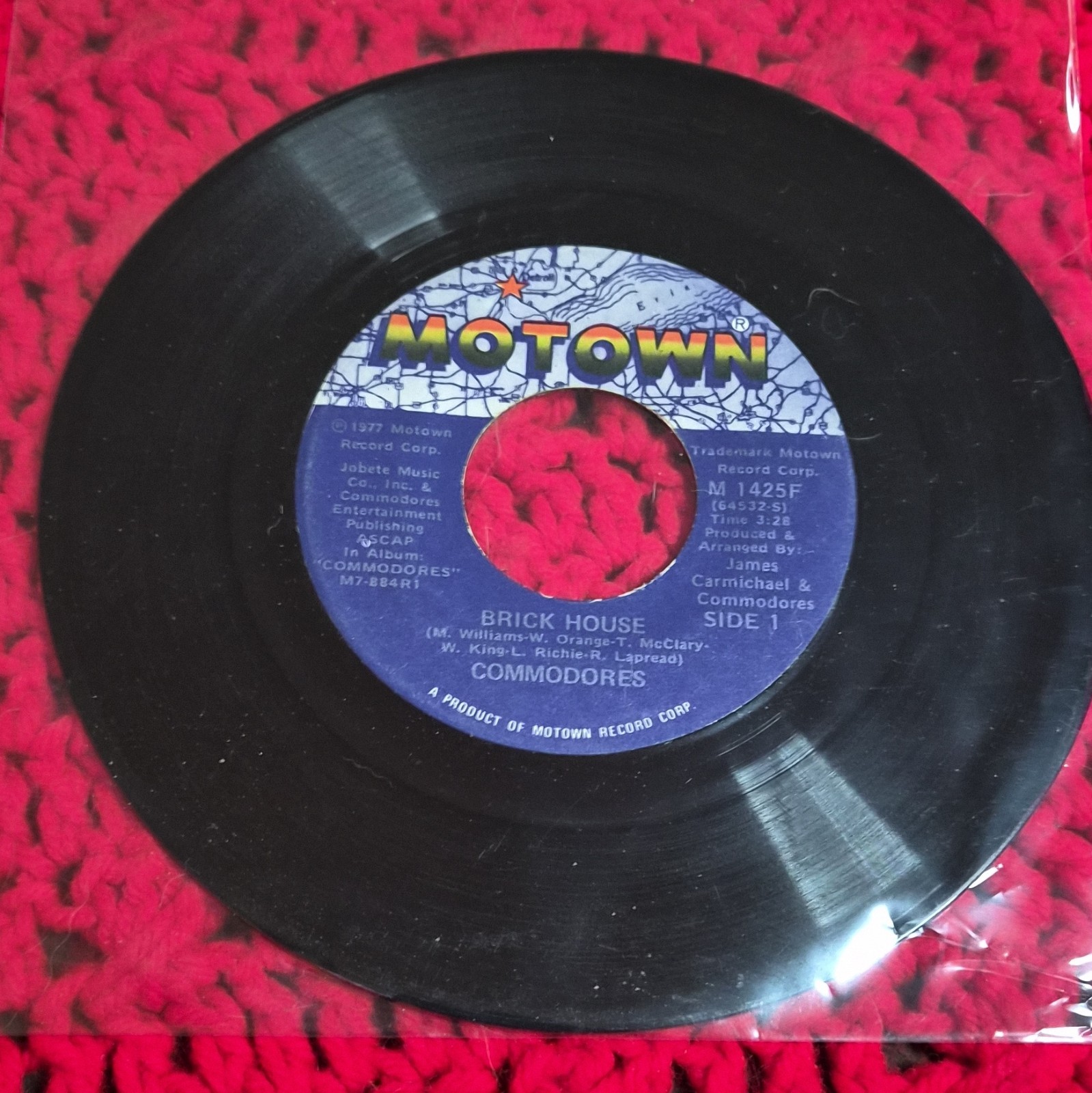 Motown Brick House/Captain Quick Draw Commodores M 1425F 7" Vinyl 45 RPM 1977