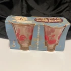 Vintage Anchor Hocking Set of 2 Cherries and chicken 6-ounce Juice Glasses