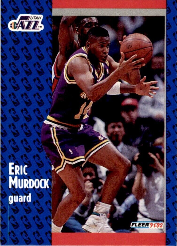 1991-92 Fleer Eric Murdock Rookie . Utah Jazz #365