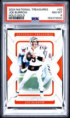 2024 Panini National Treasures - Joe Burrow #20 Holo Gold 9/15 Jersey #! POP 1