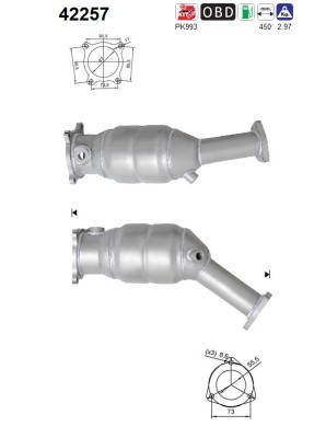 Katalysator FÜR Audi A4 B7 (8EC), Audi A4 B7 Avant (8ED) - AS 42257-image