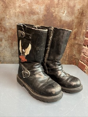 Harley-Davidson Black Leather Engineer Boots Kids Size 1