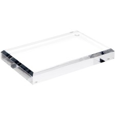 Plymor Clear Acrylic Rectangular Beveled Display Base, 6" W x 4" D x 0.75" H