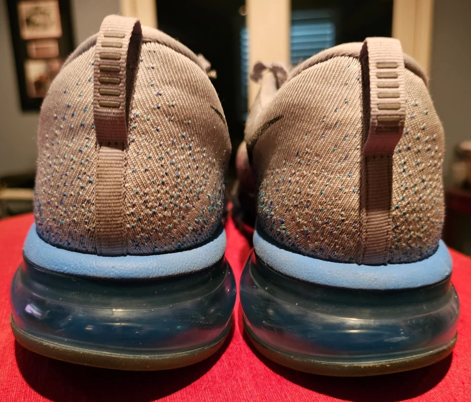 Nike Flyknit Air Max Wolf Grey Purple Vivid Blue Men’s Size 10.5 620469-005 - Image 3 of 4