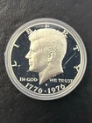 1976-S Kennedy proof cameo silver half dollar 50c in capsule.