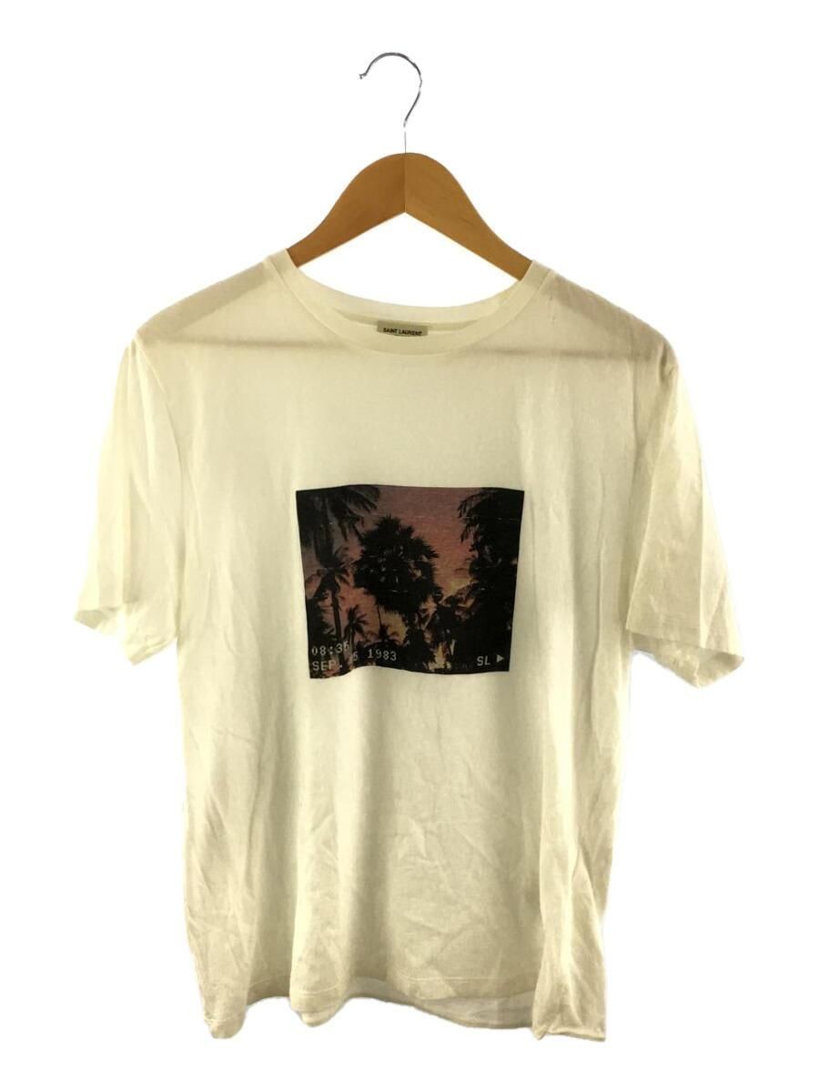 T shirt SAINT LAURENT cotone bianco 646187 Y36AA usata