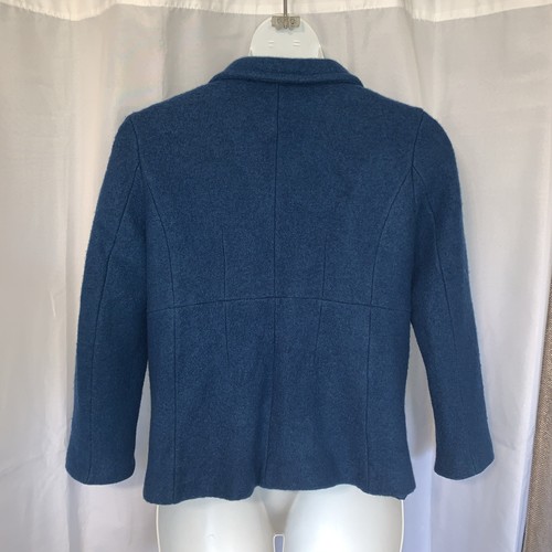 Lands End cappotto giacca donna taglia 14 blu acqua misto lana cotta/rayon foderato - Foto 6 di 19
