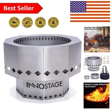 Effortless Smokeless Fire Pit - Stainless Steel Design for Cozy Outdoor Cooking
