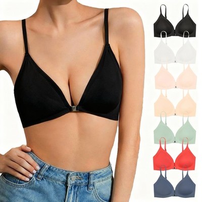 Women Bras Push Up Brassiere Sexy Lingerie Wireless Front Closure Bralette Top