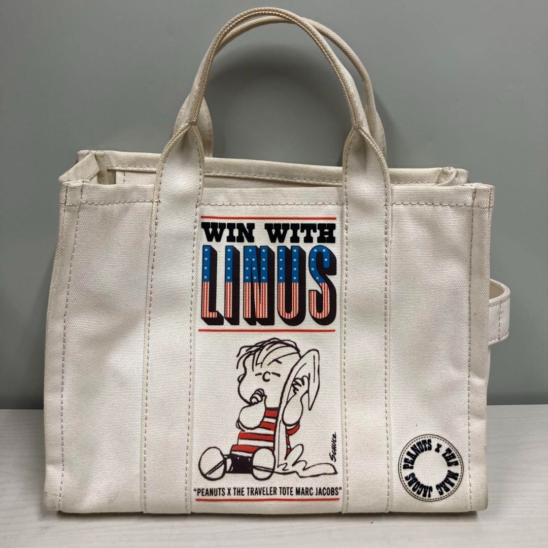MARC JACOBS × PEANUTS Snoopy Collaboration Canvas Tote Bag Ivory From Japan Rare
