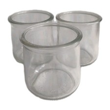 Set Of 3 Yoplait Oui Yogurt 5 oz Glass Jars Crafts DIY Candles Organize Storage