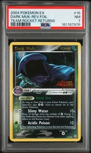 2004 POKEMON EX TEAM ROCKET RETURNS #16 DARK MUK-REVERSE FOIL PSA 7