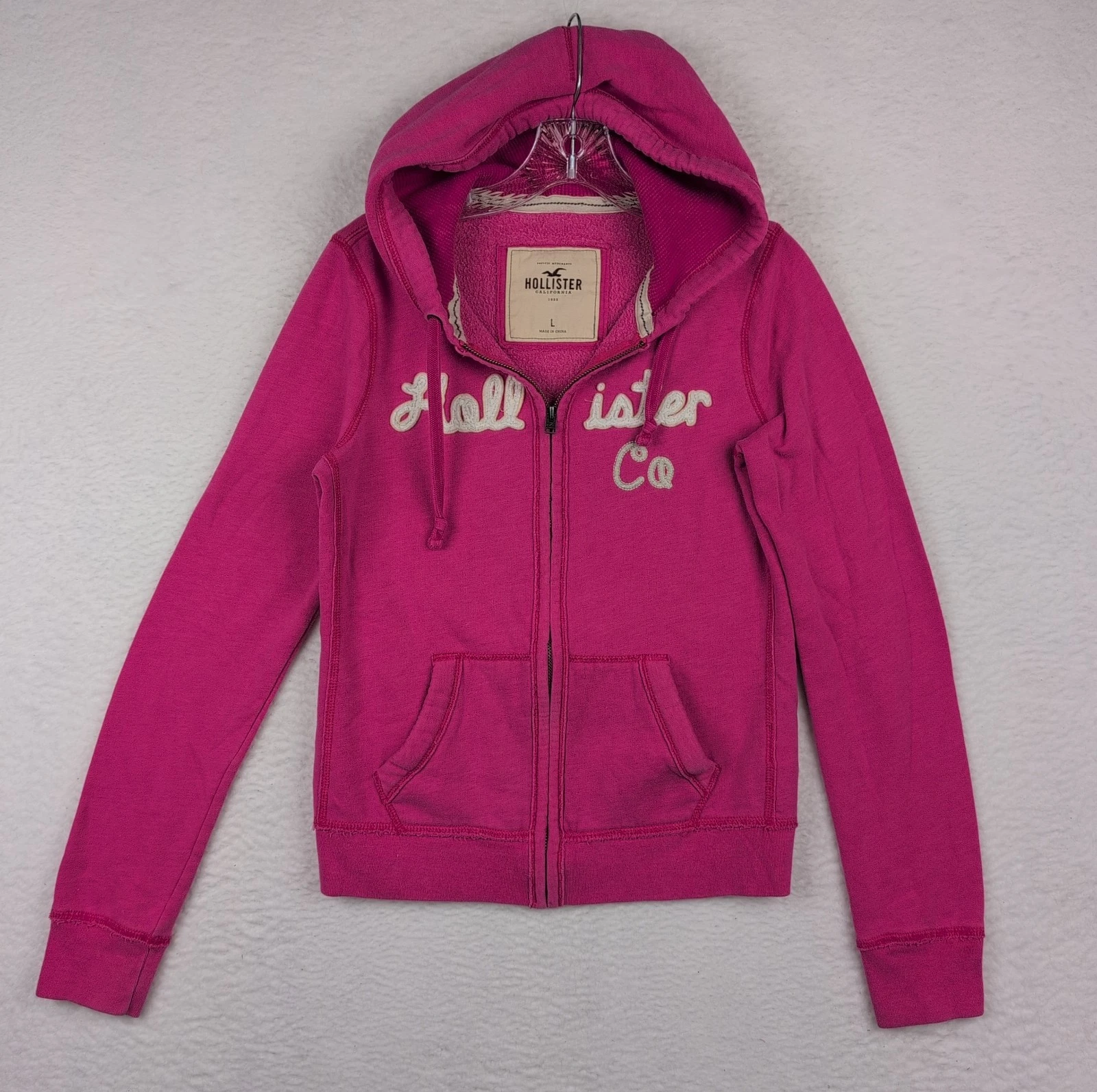 Hollister Co Full Zip Hoodie Womens L Y2K Sweatshirt Pockets Beachy Pink
Opens in a new window or ta
