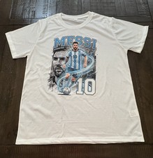 Messi #10 Argentina Size Large 100% Lightweight Cotton Unbranded T Shirt