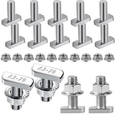 T Bolt Set M8x20mm T Slot Drop-in Bolt Hammer Head Bolts T Shape Stud Sliding...