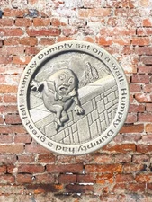 Large VERBAL HUMPTY DUMPTY  Pewter Battersea 2008  button ~face shank  1 & 1/14"