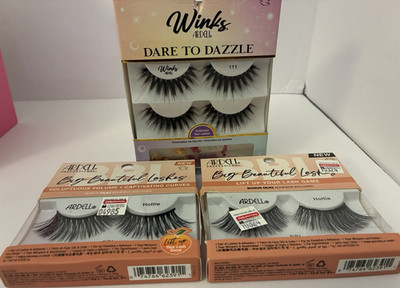 Ardell Winks Dare To Dazzle 111 Strip Eyelashes and 2 boxes BBL Hottie lashes 