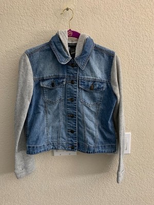 Wendy Bellissimo Blue Jean Hooded Shirt Size S