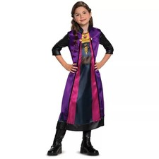 Disney Frozen Kids Anna Travel Dress Deluxe Halloween Costume 4-6 Small