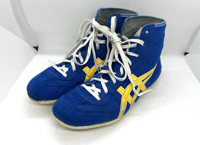 asics Boxing Wrestling Shoes Blue Yellow US 8 ( 26 cm ) Old EX-EO