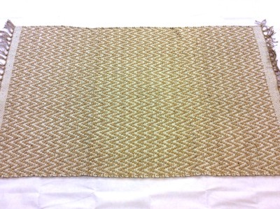 BEIGE CHEVRON Handarbeit Baumwolle Jute wendbar waschbar ZICK ZACK KELIM TEPPICHE 40 % RABATT