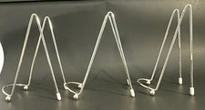 Silver Metal Display Plate Stands Holder Set of 3