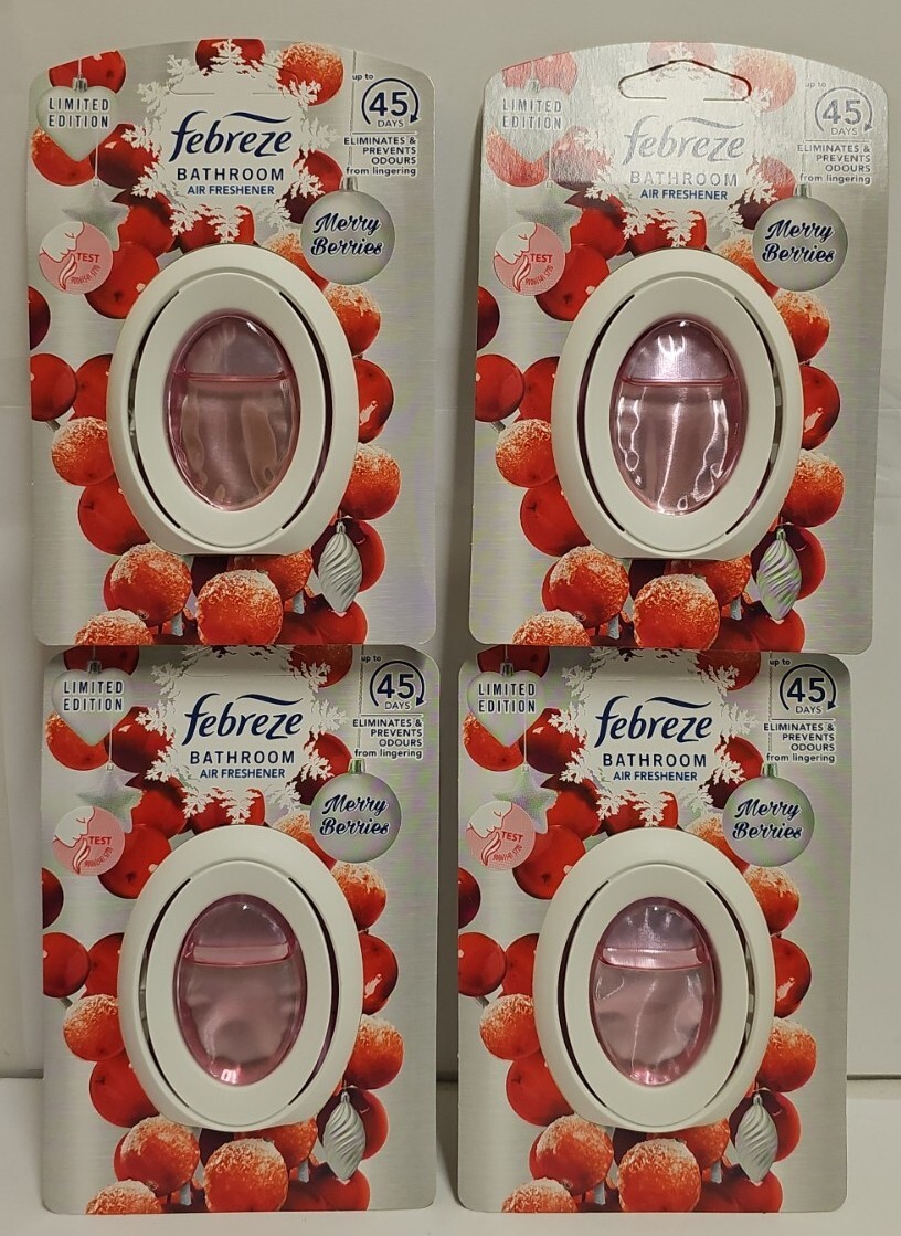 Febreze 2in1 bathroom air freshener -pink tulip-spiced apple x4 or 8 ...