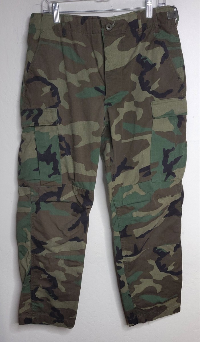 パンツ 80s US ARMY TROUSERS WOODLAND CAMOUFLAGE Vintage 80s Military Woodland Camo Trousers Button Fly Size