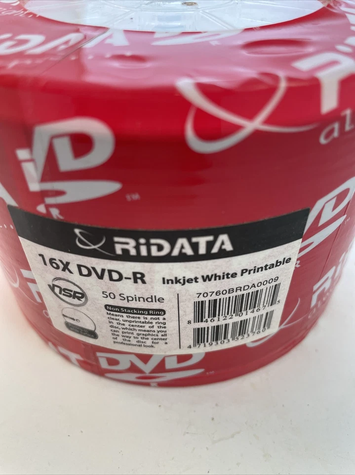 DVD-R DVDR RIDATA Blank 16X Branded Logo 4.7 GB Media Disc 50 Pk - Image 2 of 4