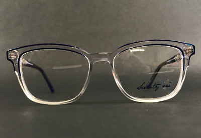 Seventy One Eyeglasses Frames ALMA NAVY/CRYSTAL Clear Blue Cat Eye