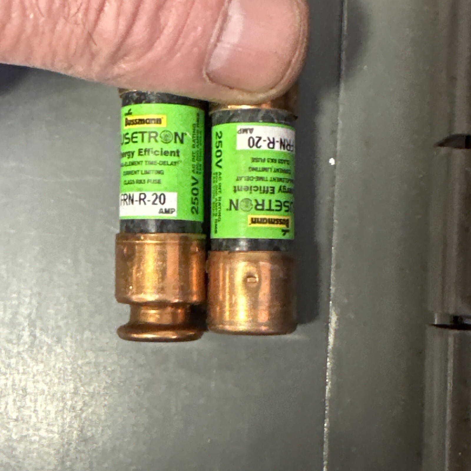 LOT 2 BUSSMAN 20 AMP FUSETRON CLASS RK5 FUSES 250 VAC 125 VDC FRN-R-20 ...