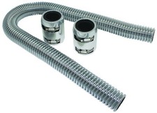 36 Chrome Stainless Flexible Radiator Hose Kit W Billet Clamp Covers Sbc Bbc