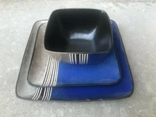 Dinnerware, One set 3 pieces, Blue Strip