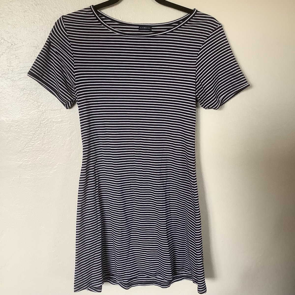 Brandy Melville Blue White Striped Dress, Small S Casual Short