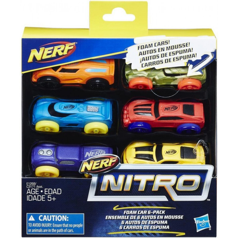 HASBRO NERF NITRO FOAM CARS CONFEZIONE DA 6 AUTO 6-PACK CARS E1268/C3171