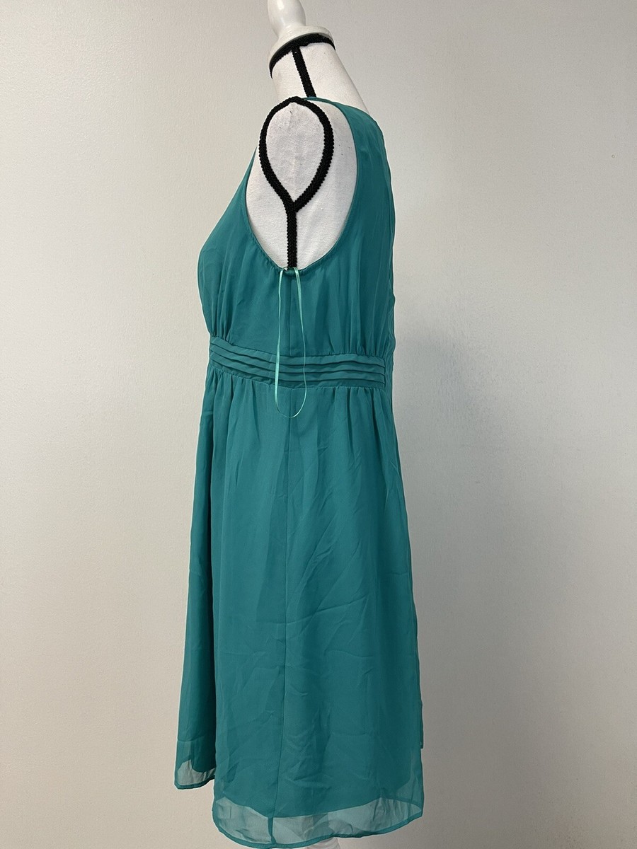 NAFNAF Dress Womens Size 4 A Line Mini Green V Neck Sleeveless Teal N165 |  eBay