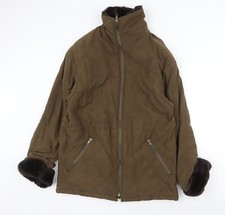 Womens Brown Quilted Jacket Size 10 Zip