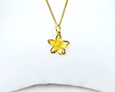 22K massiver Gelbgold Blumen Anhänger echt gepunzt 916 Handarbeit