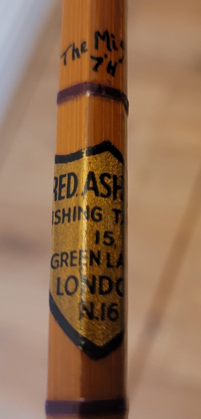 Vintage Split Cane Fishing Rods x2 by Fred Ashpole Angling of London in