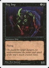 Bog Imp 145 5ED Ron Spencer 1997 WOTC Flying Black EN MTG Common Creature