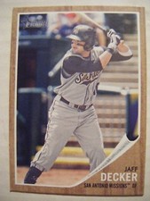 JAFF DECKER NATIONALS 2011 Topps Heritage Minors SAN ANTONIO baseball card #100