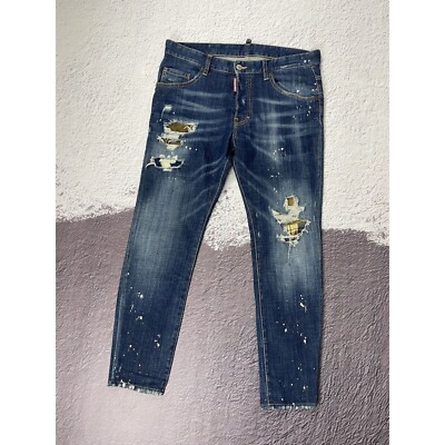 DSQUARED2 cropped JEANS - SKATER JEAN distressed painted