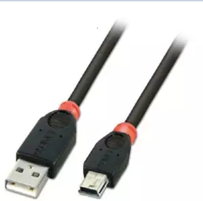 Lindy USB 2.0 Kabel - Typ A auf Mini-B in schwarz 1 METER
